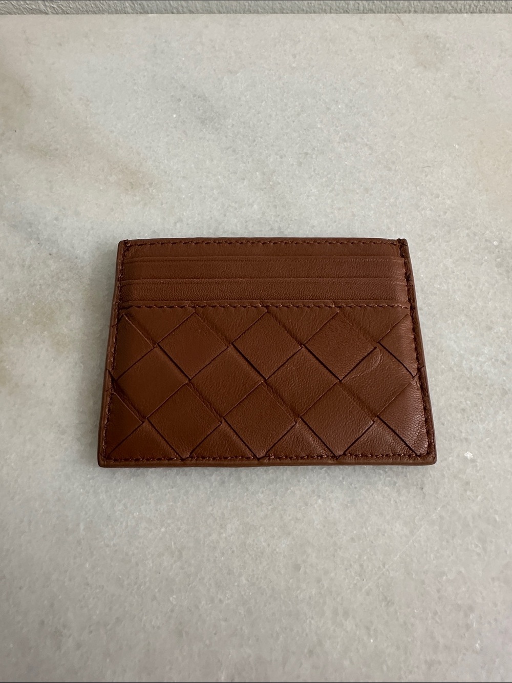 Quince Brown Woven Leather Card Sleeve